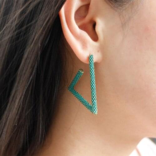 Opening Triangle Earrings Fashion Geometric Elegant Modern Stud Earrings Minimalist Simple Design Earrings For Women Gift