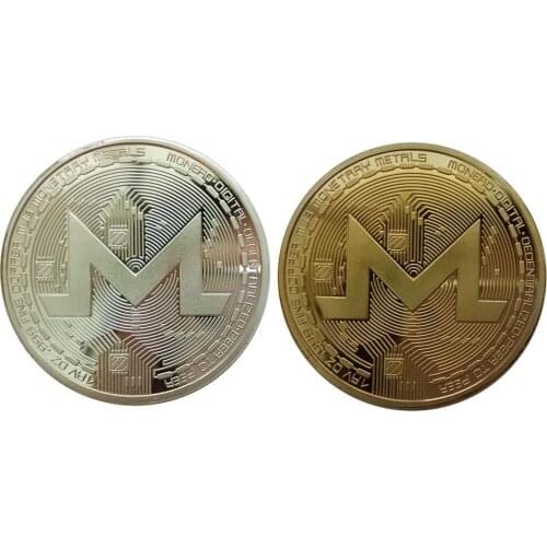 XMR Monero Coins Commemorative Coins For Collection Art Collection Gold Plated Bit-coin Specie Ethereum Coins Hard Currency 38mm