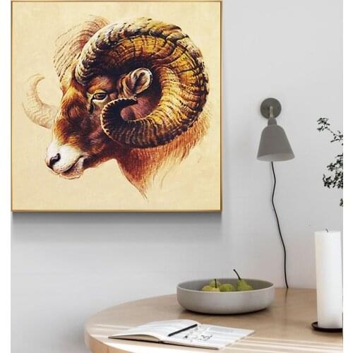 Poster And Prints Animals Goat Modern Painting Fashion Animals Wall Art Canvas Painting Wall Pictures For Living Room Home Decor