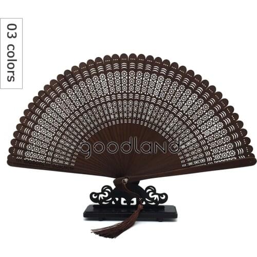 Wholesale Free Shipping 50pcs Black Full Bamboo Round Geomitric Pattern Chinese Hand Fan Wedding Invitation
