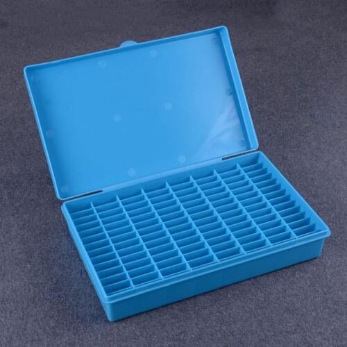 LETAOSK Blue Sturdy Plastic Blank Key Storage Box Key Embryos Box Case 112 Grids Spaces Locksmith Supply