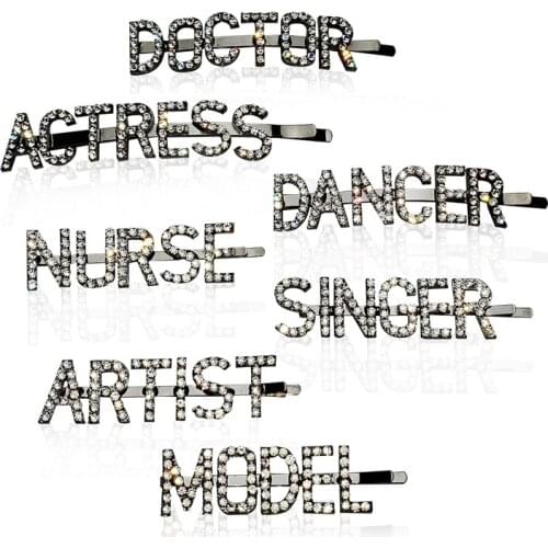 Careers&professions theme hairclips Uique word hair clips barrette High quality hair bobby pins Hair accessories WHOLESALE