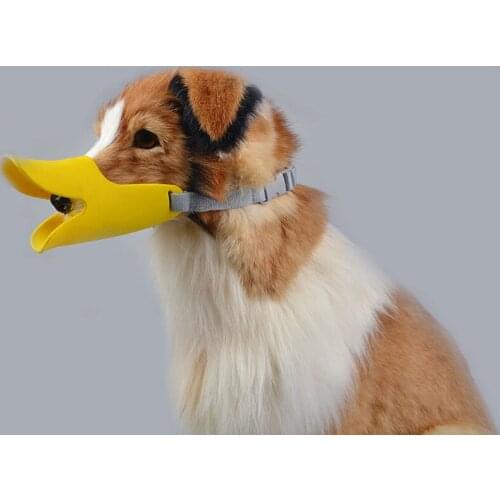 Dog Muzzle Silicone Adjustable Dog Mouth Muzzle For Dogs Cute Duck Anti-bite Dog Bark
