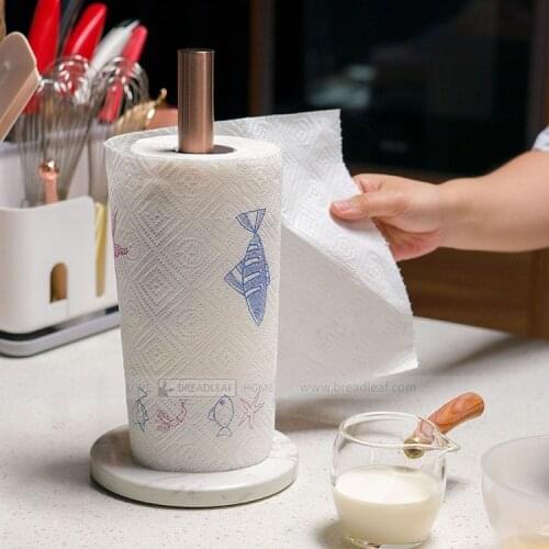 Rose gold gold marble tissue rack Nordic tissue rack gilded kitchen roll paper rack paper