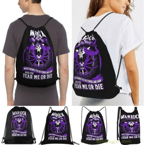 Warlock The Master Of Demonic Arts - Wow Men Outdoor Travel Gym Bag Waterproof Drawstring Backpack Women Fitness Sackpack Bag