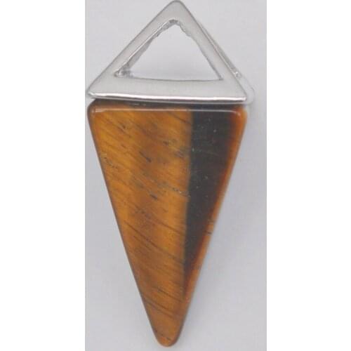Tigereye Natural Stone Gem Pendant Quadrilateral Pendulum Jewelry S3200