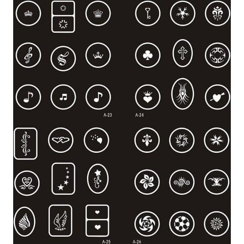 New 234 Designs Temporary Airbrush Tattoo Stencil Book Temporary Glitter Airbrush Henna Tattoo Templates Stencil For Painting