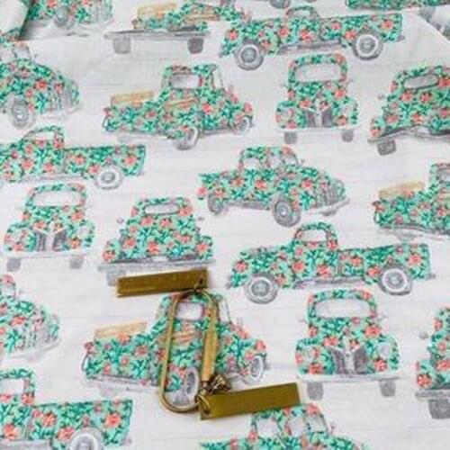 Viaphil 100% Cotton Fabric Brand New Cartoon Car Printed Sewing Cloth Dress Clothing Textile Tissue