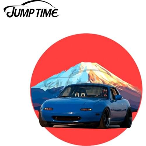 Jump Time 13 x13cm Simple Blue NA Mazda Miata MX-5-Mount Fuji JinbaIttai Roadster Life Car Stickers JDM Vinyl Decal Window Wiper