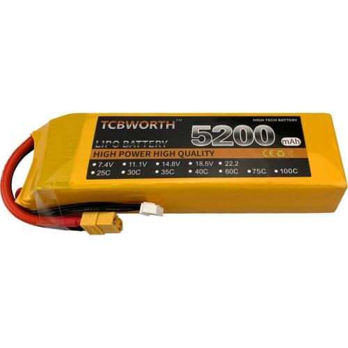 High Rate Graphene Batteries 2S 7.4V RC Drone LiPo Battery 5200mAh 100C 2S LiPo For RC Aircraft Airplane Helicopter Car Boat