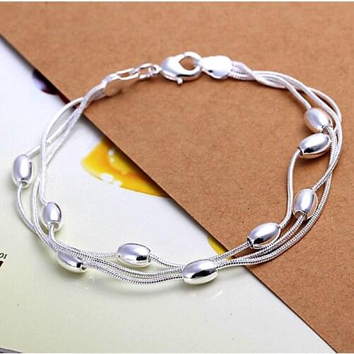 Big Sale 925 Silver Bracelets For Women Snake Chains Bracelets & Bangles Free Shipping ML083