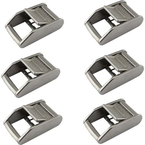 1" 6Pcs 25MM Silver Metal Cam Buckle Ratchet Cargo Lashing Outdoor Sports nylon webbing Roof Mounted Luggage Cargo