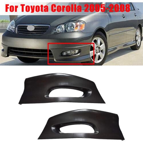 1 Pair Front Bumper Lip Lower Spoiler Splitter Black Fog Light Cover for Toyota Corolla 2005-2008 Front Fog Lamp Shell Car Body