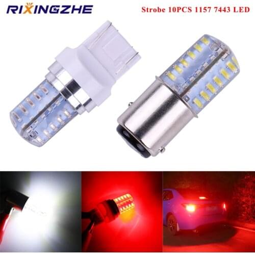 10pcs 12V 7443 led BAY15D 1157 p21/5w Canbus Bulb T20 7440 w21/5w lamps for Auto car High and low brightness car brake lights