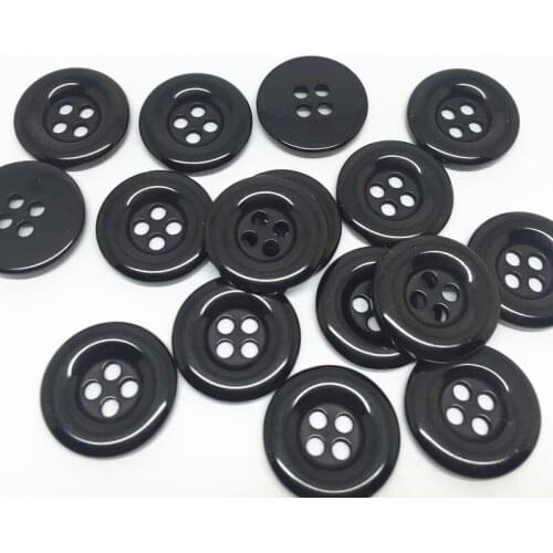 200pcs Resin Black 4 Holes Buttons Round Sewing Shirt Button DIY Crafts Scrapbooking Embellishments Accessories