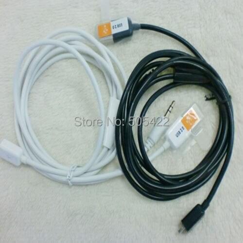 400pcs/lot wholesale micro 3.5mm Car AUX Audio Data Charger Cable Music to micro USB Charge Sync Cable For Samsung galaxy s3 s4