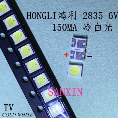 4000PCS / LOT HONGLI TRONIC LED Backlight 1210 3528 2835 1W 6V 111LM Cool white LCD Backlight for TV TV Application
