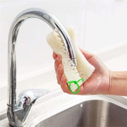 5 pcs/set Natural Loofah Dishwashing Cloth Scrub Pad Dish Bowl Pot Easy To Clean Scrubber Sponge Kitchen Clean Brushes Scrub Pad