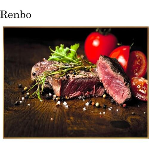 5d diy Diamond Painting Food steak meat Cross stitch Full Square round drill diy mosaic diamond embroidery Table decoration art