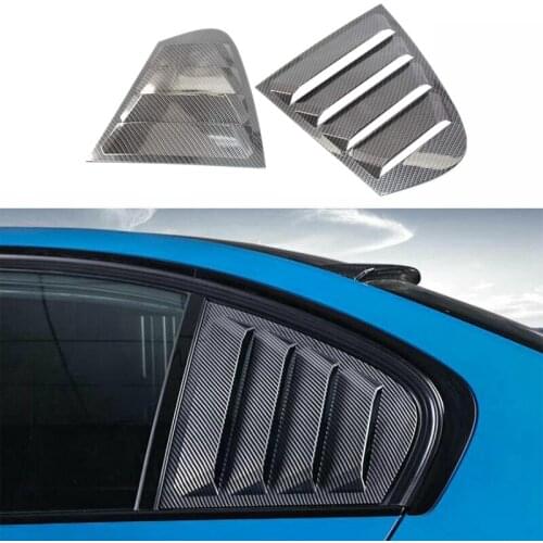 AU05 -2 x Carbon Fiber Style Rear Side Window Louvers Scoop Cover Vent for -BMW F30 3-Series 2012-2017