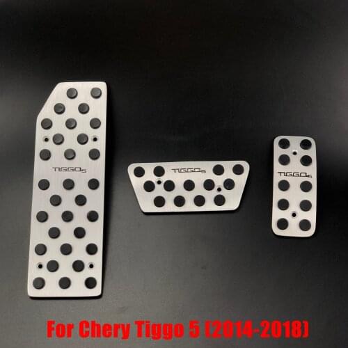 Car Accessories Aluminium Alloy Accelerator Gas Fuel Brake Foot Rest AT/MT Pedal Pad cover Plate For Chery Tiggo 5 2014-2017