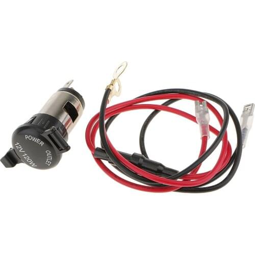 Car Motorcycle 12V/120W Lighter Metal Power Socket Plug Outlet