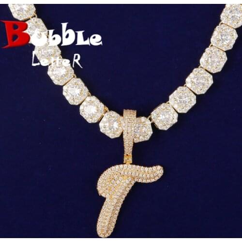 Bubble letter Gold Pendants