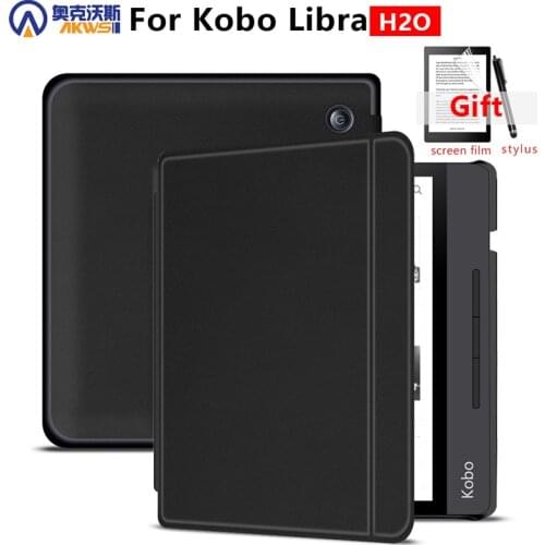 Case for Kobo Libra H2O 2019, N873, Slim Kobo EBooks Funda Cover, PU Leather Protective Shell with Auto Sleep/Wake