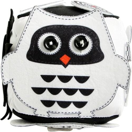 Baby Busy Board for Activity Center Stimulation Busy Cube Plush Ring with Unbutton Zipper Tie Shoelace Skill Training