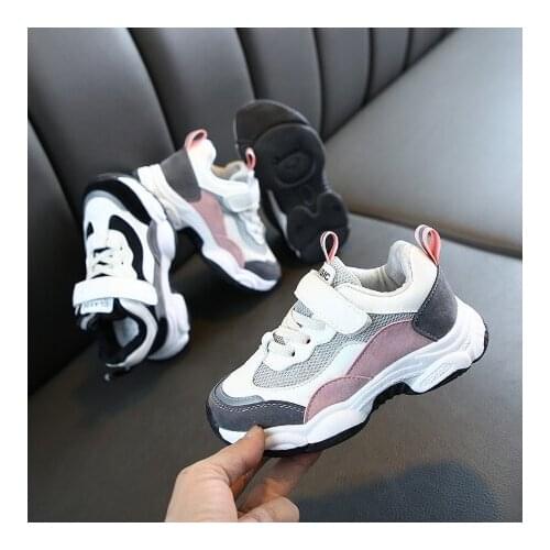 Childrens sneakers spring new shoes for girls and boys casual breathable double mesh medium shoes for children, childrens shoe