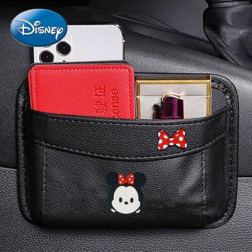 Disney Car Seat Storage Hanging Bag Decoration Articles Multifunctional Adhesive Hanging Bag Creative Mobile Phone Bag