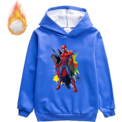 Disney Boys Fashion Spiderman Hoodies Children Sweatshirts Kids Full Zipper Warm Coats Teenager Hoody Clothing
