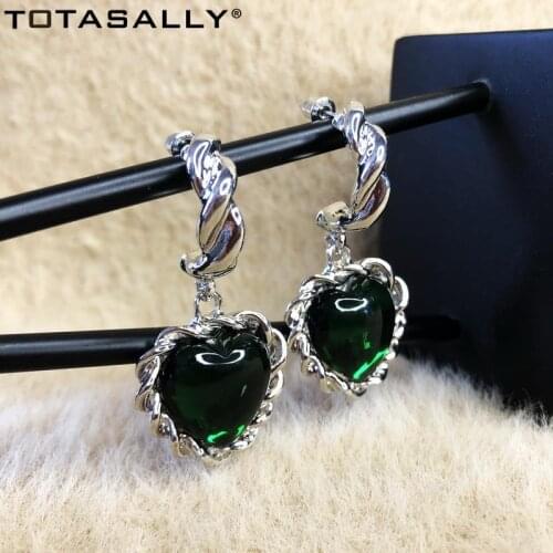 F.J4Z Trend Heart Earrings for Women Vintage Resin Stone Drop Earring Lady Cocktail Jewelry pendientes mujer 2021