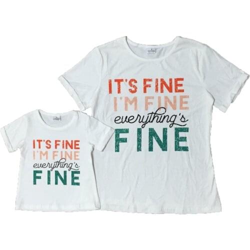 Girlymax Summer Baby Girls Mommy &me Raglans Boutique Its Fine Cotton Top Shirt Children Clothes Short Sleeve Kids Clothing