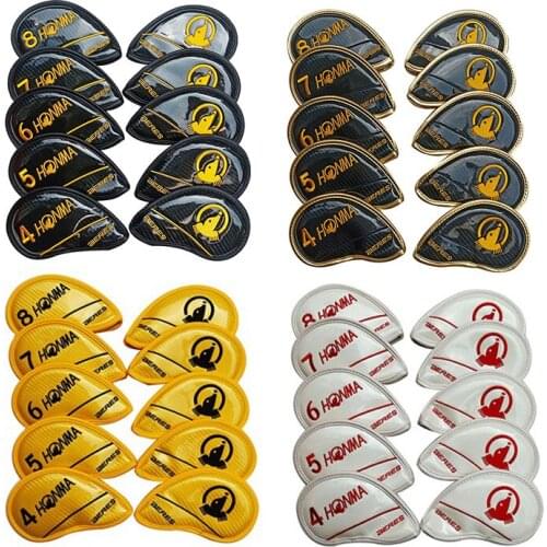 Honma Beres golf clubs iron headcover set upscale PU wit hdouble-sided embroidery golf rods cover 4-11 AW SW Free shipping
