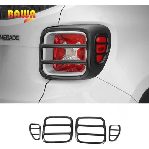 BAWA Lamp Hoods for Jeep Renegade 2016-2017 Metal Tail Light Guard Cover Accessories for Jeep Renegade Sticker