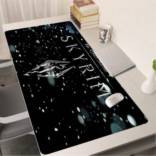 Gamer Desk Pad for Mouse Skyrim Logo Keyboards Accessories Rubber Mat Deskmat Pc Accessories Gaming Large Deskpad Pad Table
