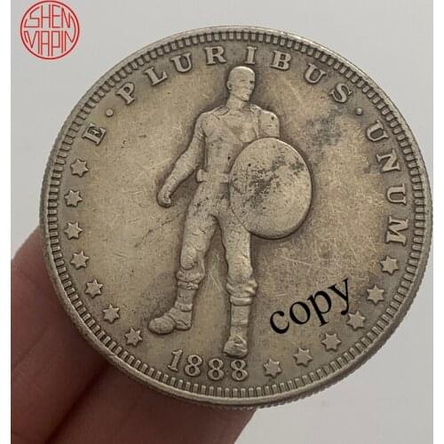 Super Hero 1888 Hobo Nickel Copy Coin Morgan Dollar Copper Coins Collectibles Challenge Coin