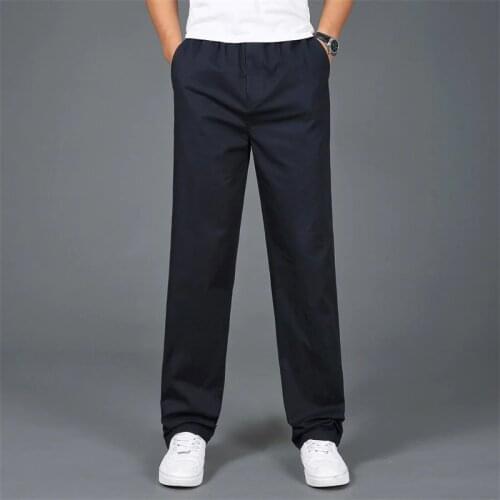 Summer Autumn Plus Size Casual Pants Men Pure Cotton Thin Slim Loose Trousers Men Streetwear Sweatpants Cargo Straight Pants Men