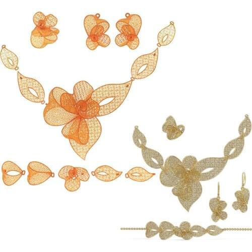 Castable Resin Jewelry Set 3D Hollow Design Wedding Jewellery Mould for Casting Printed by UV Resin