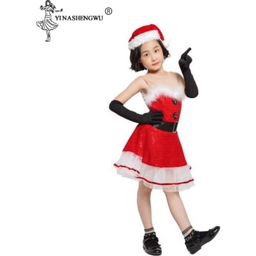 The New European And American Christmas Costume Children Christmas Costume Santa Claus Girls Christmas Costumes On Sale