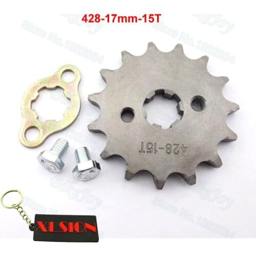 428 15 T Tooth 17mm ID Front Engine Sprocket for 125cc 160cc Dirt Pit Bike ATV Quad Go Kart Motor Moped Buggy Scooter Motorcycle