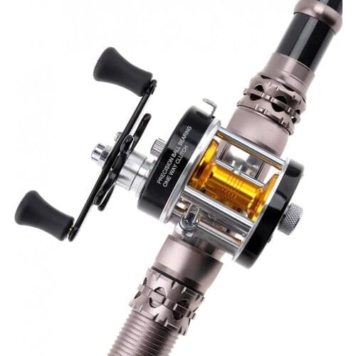 Full Metal Drum Fishing Reel Gear Ratio 3.8:1 Black Right Hand Saltwater Fish Trolling Wheel Casting Sea Fishing Tool Accessory