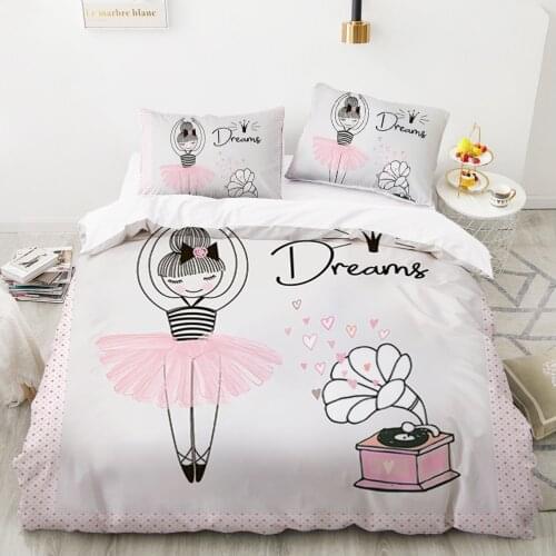 Duvet cover set 140*200 Bed linen 2 people Cartoon Kids Bedding set Baby child For home Lovely little girl Bed Set