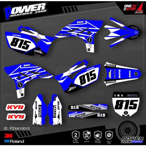 PowerZone Custom Team Graphics Backgrounds Decals 3M Stickers Kit For YAMAHA 2010-2013 YZF250 010