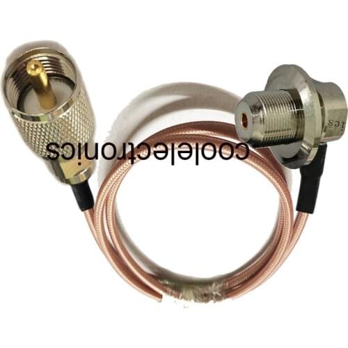 RG142 Long UHF PL259 Male to UHF SO239 Female Right Angle for Car Mobile Radio Antenna RF Coaxial Cable 50cm 1/2/3/5/10/15/20m