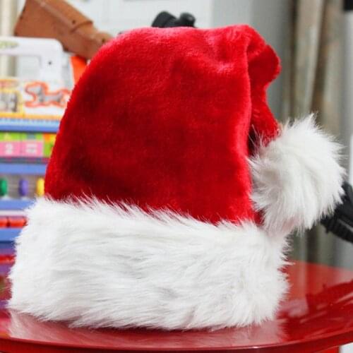 Eraspooky Christmas Hats Cosplay Adult Christmas Hat Kids Santa Claus Costume Cap Velvet New Year Family Accessories