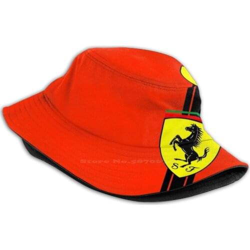 Fi Logo Foldable Panama Bucket Hat Cap Car Tifosi Vettel Leclerc Kimi Raik Mattia Binotto Leclerc 2020 2020 Leclerc Scuderia