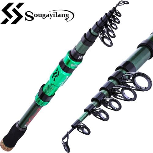 Sougayilang 1.8-2.4m Saltwater Freshwater Fishing Rods Telescopic Travel camping Carbon Fiber Fishing Poles Fishing Tackle