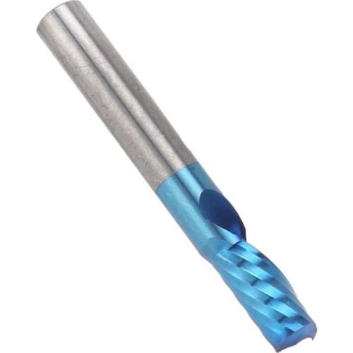 Spiral Milling Cutter Single Blade Tungsten Steel Blue Plating Hardware CNC Tools 6x12x45 Milling Cutter Kit